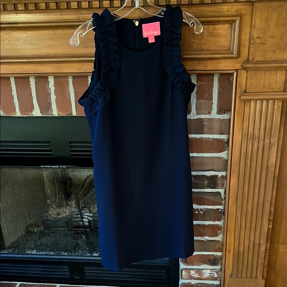 Lily Pulitzer Navy Ruffle Sleeve Dress